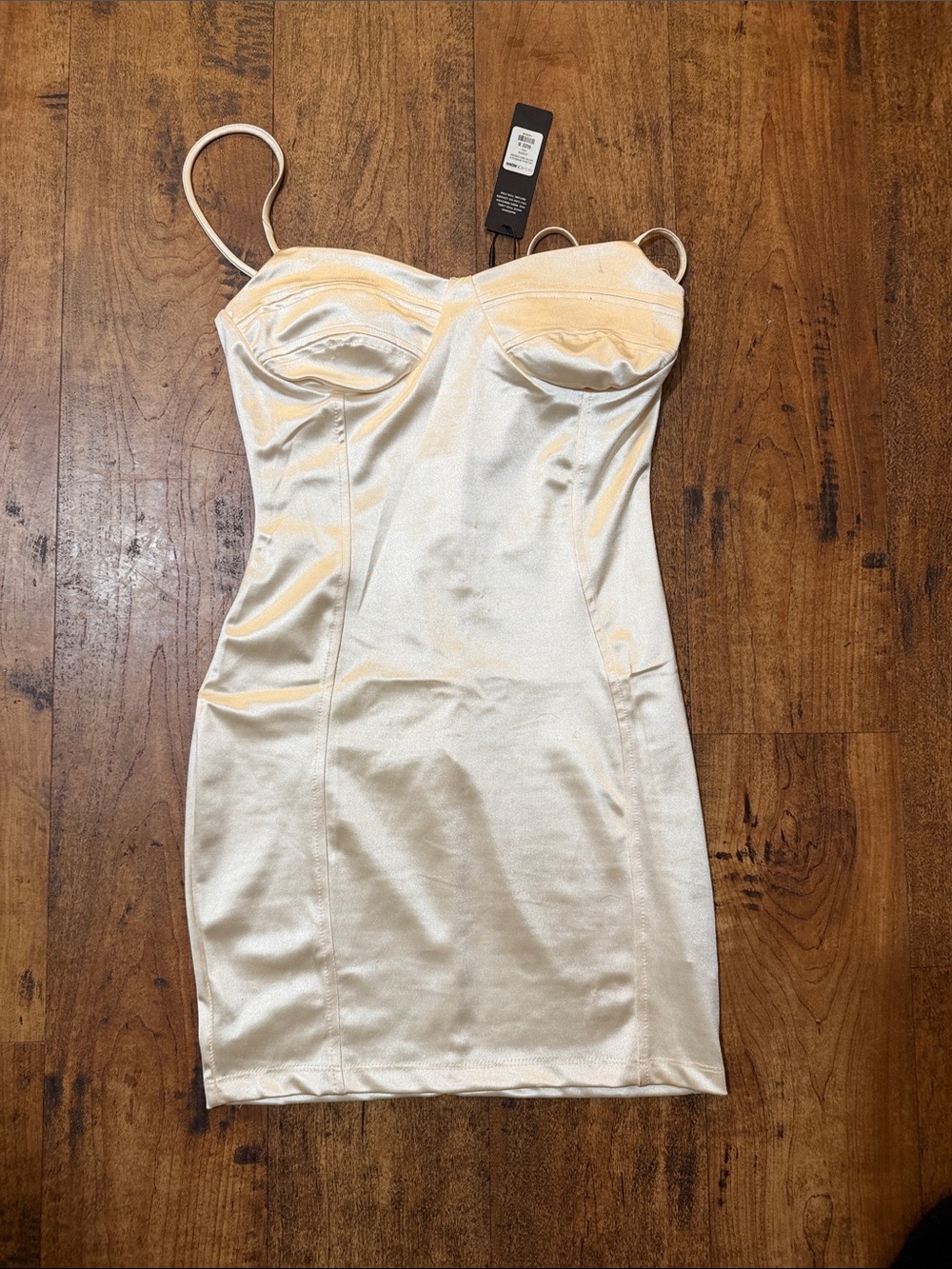 Ivory Satin Bodycon Slip Dress